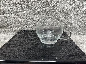 Princess House Small Clear Glass Creamer Floral Print Design Without Lid 2.5"X4"